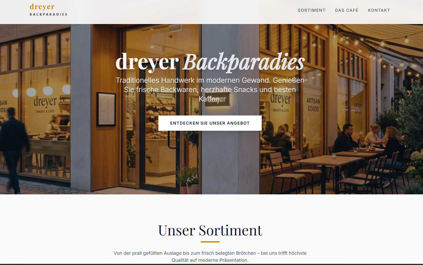 dreyer Backparadies – Gastronomie & Café Website Design