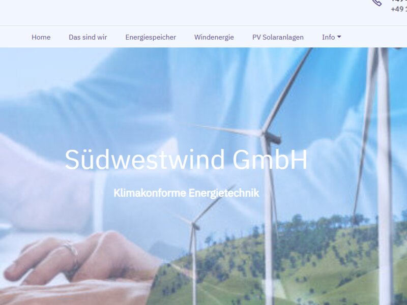 Südwestwind GmbH – Energietechnik Website Design
